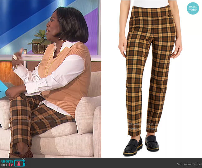 Charter Club Cambridge Plaid Pull-On Pants worn by Sheryl Underwood on The Talk