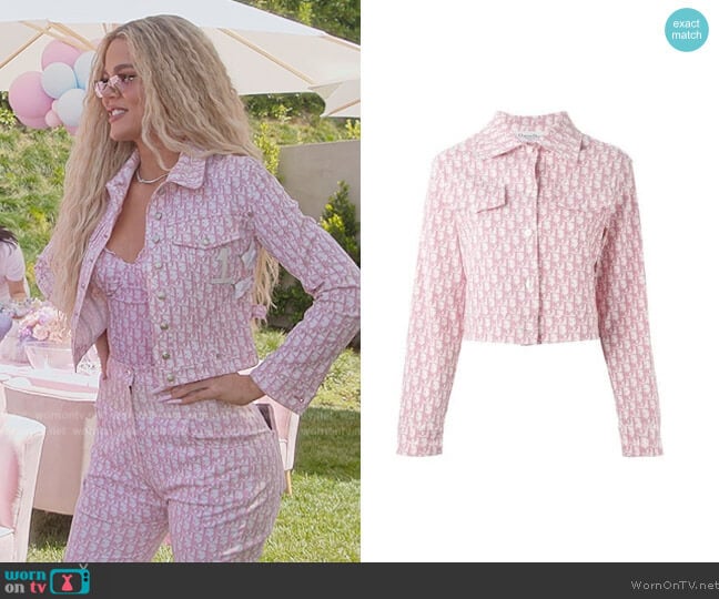 Christian Dior Logo Print Jacket worn by Khloe Kardashian (Khloe Kardashian) on The Kardashians