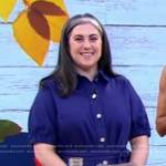 Claire Saffitz’s blue tie waist shirtdress on Today