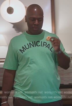 Corey’s green Municipal logo tee on The Kardashians