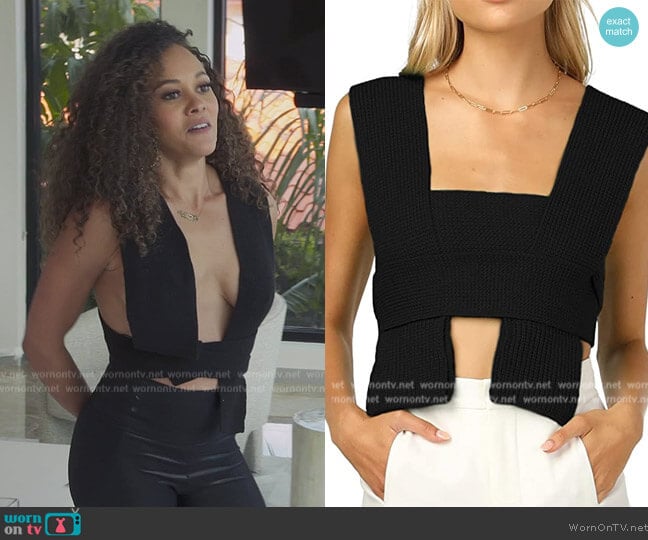 Iszplush Crop Knitted Sweater Top worn by Ashley Darby on The Real Housewives of Potomac