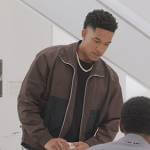 Damon’s brown two tone jacket on All American Homecoming