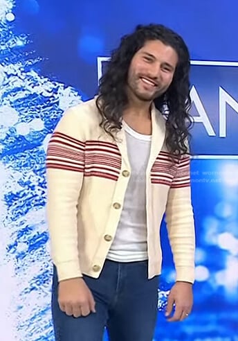 Dan Smyers’s white striped cardigan on Today