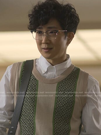 Daniel’s green and white striped vest on Reasonable Doubt
