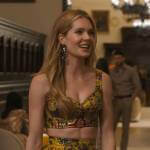 Daphne’s yellow floral jacquard crop top and skirt set on The White Lotus