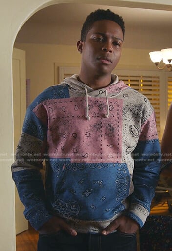 Darius’s bandana print hoodie on 9-1-1