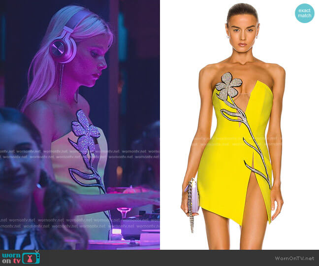 David Koma Strapless Flower Mini Dress worn by Isadora Artinan (Valentina Zenere) on Elite