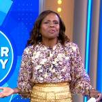 Deborah’s metallic gold skirt on Good Morning America