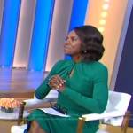 Deborah’s green keyhole dress on Good Morning America