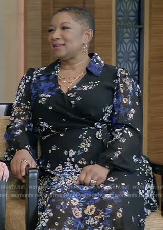 Deja Vu’s black floral dress on Live with Kelly and Ryan