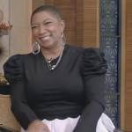 Deja Vu’s black puff sleeve sweater on Live with Kelly