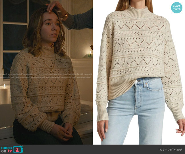 Design History Pointelle Turtleneck Sweater worn by Angelina Meyer (Holly Taylor ) on Manifest
