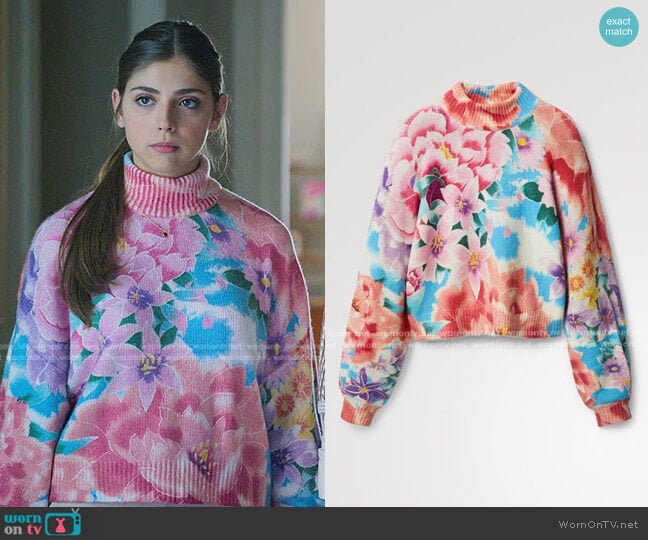 Desigual Oversized Knit Jumper worn by Sara (Carmen Arrufat Blasco) on Elite