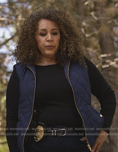 Detective Prerez’s quilted vest on Dead to Me