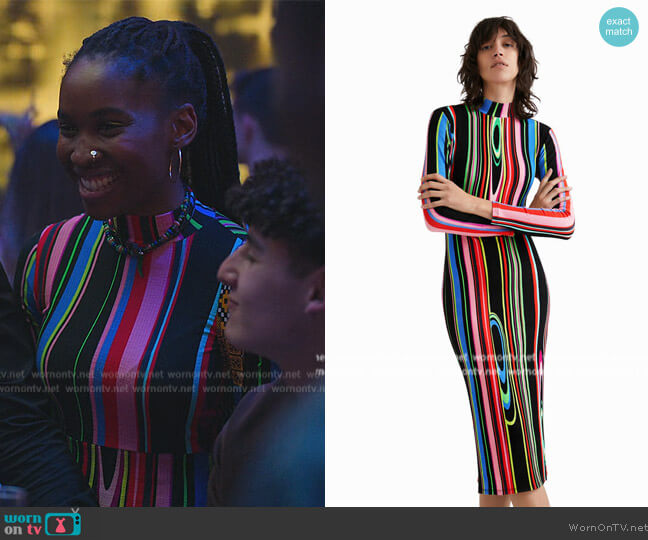 Desigual Slim Midi Dress worn by (Ana Bokesa) on Elite