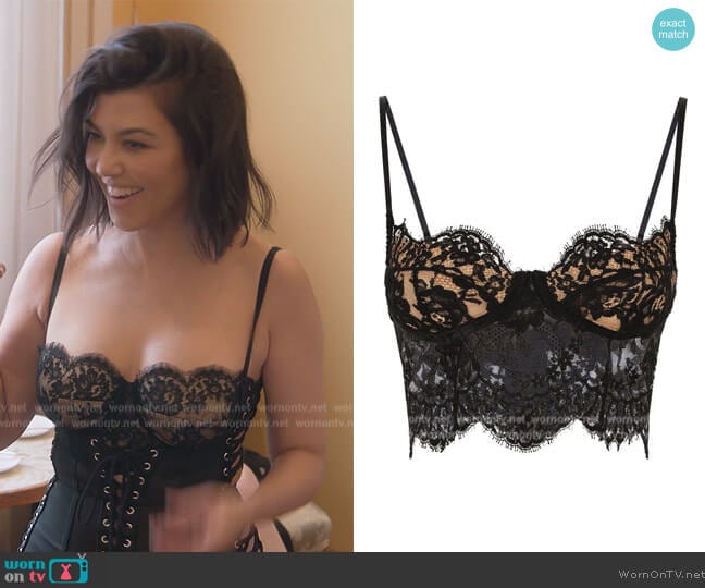 Dolce and Gabbana Lace Corset Bra worn by Kourtney Kardashian (Kourtney Kardashian) on The Kardashians
