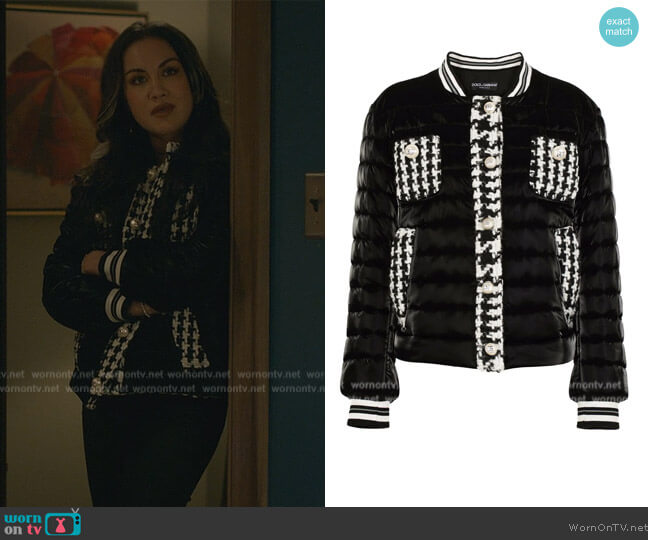 Dolce & Gabbana Padded Bomber Jacket worn by Cindy Burman (Meg DeLacy) on Stargirl