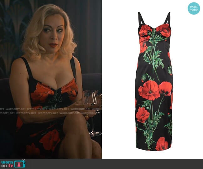 Dolce & Gabbana Rose Print Bustier Dress worn by Jennifer Tilly (Jennifer Tilly) on Chucky