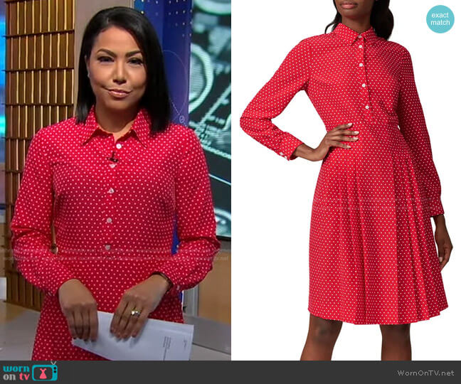 Draper James Polka Dot Dress worn by Stephanie Ramos on Good Morning America
