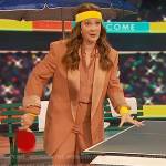 Drew’s satin trim blazer on The Drew Barrymore Show