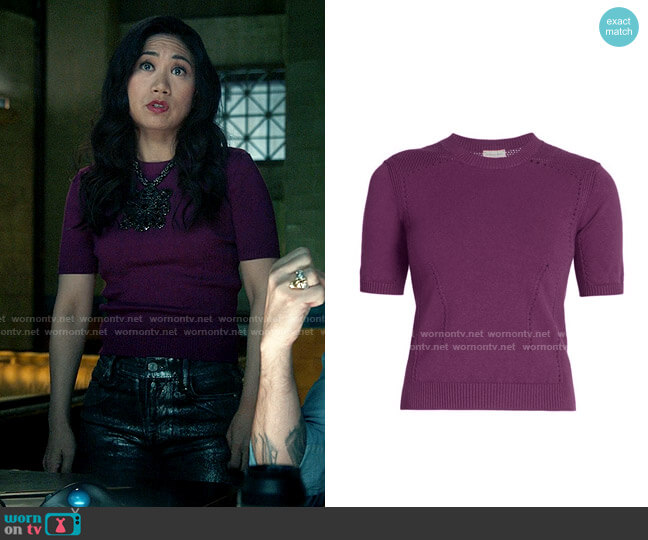 Dries van Noten Crewneck T Shirt worn by Melody Bayani (Liza Lapira) on The Equalizer