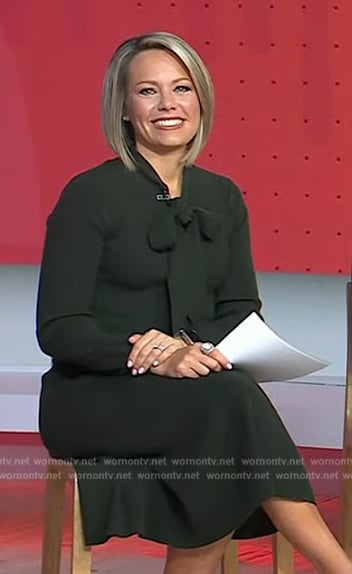 Dylan’s green tie neck dress on Today