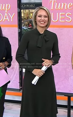 Dylan’s green tie neck dress on Today