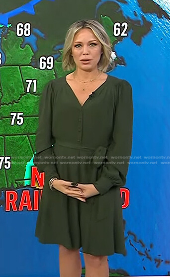 Dylan’s green v-neck dress on Today