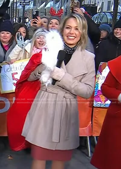 Dylan’s grey wrap coat on Today