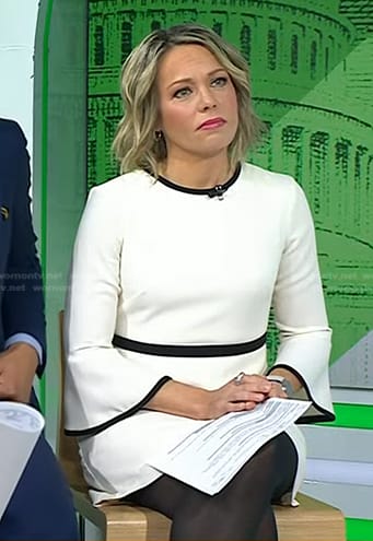 Dylan’s white bell sleeve dress on Today