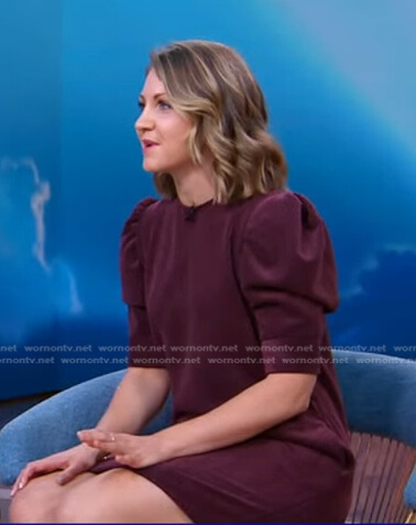Elizabeth’s purple corduroy dress on Good Morning America