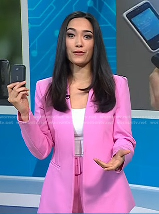 Emilie’s pink jacket and belted pants on Today