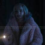 Enid’s pink fur jacket on Wednesday