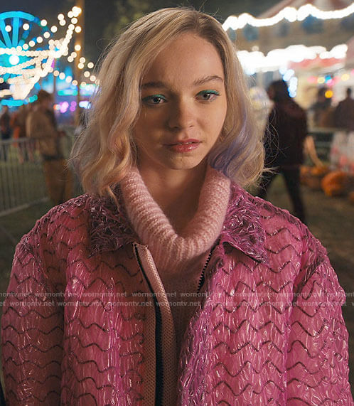 Enid’s pink puffy jacket on Wednesday