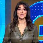 Erielle’s green belted lealther dress on Good Morning America