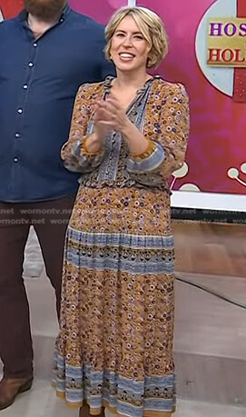 Erin Napier’s brown floral midi dress on Today