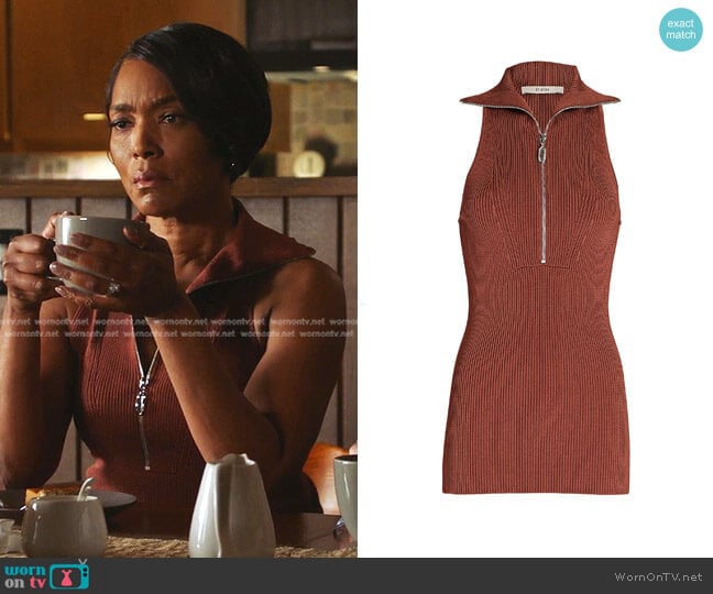 Et Ochs Emily Rib Zip Polo Tank worn by Athena Grant (Angela Bassett) on 9-1-1