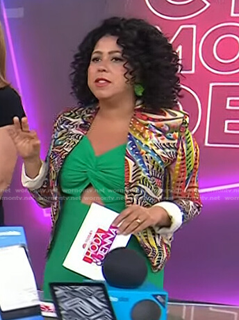 Evette Rios’s feather print blazer on Today