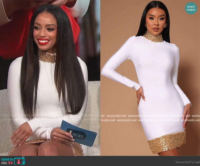 Fashion Nova Gabriella Bandage Mini Dress worn by Francesca Amiker on E! News