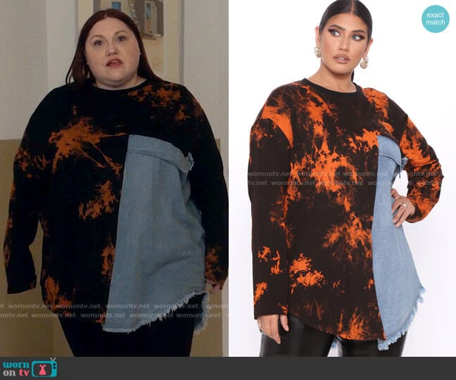 Fashion Nova Street Rep Oversized Tunic Top worn by Gigi Taylor-Roman (Beth Ditto) on Monarch