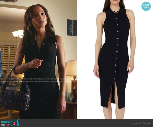 Favorite Daughter The Lena Rib Knit Midi Dress worn by May Grant (Corinne Massiah) on 9-1-1