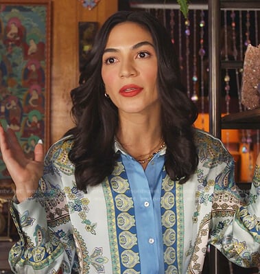 Felisa’s printed satin blouse on 9-1-1