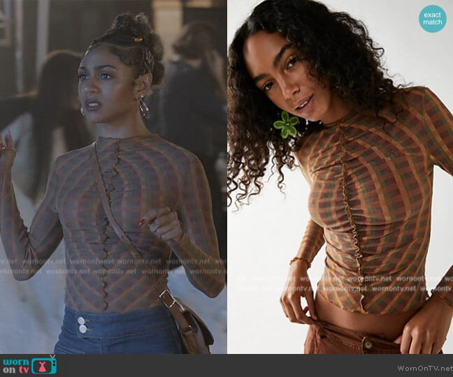 Free People Eden Mesh Top worn by Patience (Chelsea Tavares) on All American