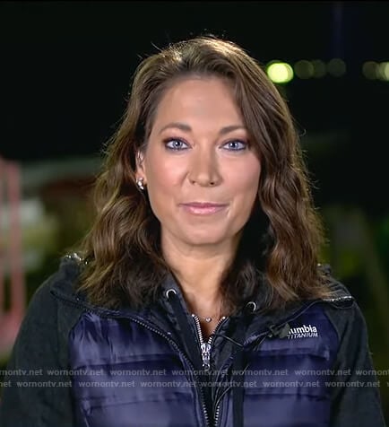 Ginger’s black and blue puffer jacket on Good Morning America