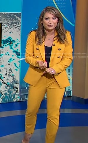 Ginger’s yellow blazer and pant suit on Good Morning America