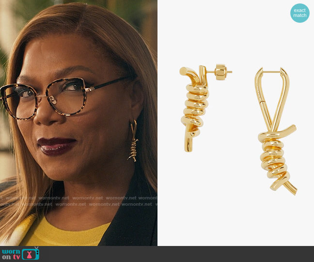 Givenchy Twisted asymmetrical earring in metal worn by Robyn McCall (Queen Latifah) on The Equalizer