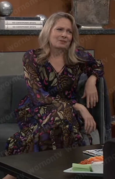 Gladys’s long floral dress on General Hospital