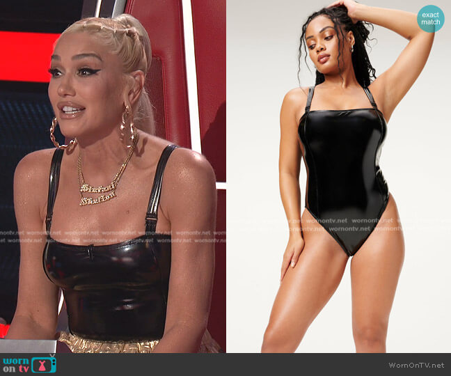 Good American Liquid Vinyl Contour One-Piece worn by Gwen Stefani on The Voice