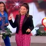 Gretta Monahan’s pink printed dress on The View