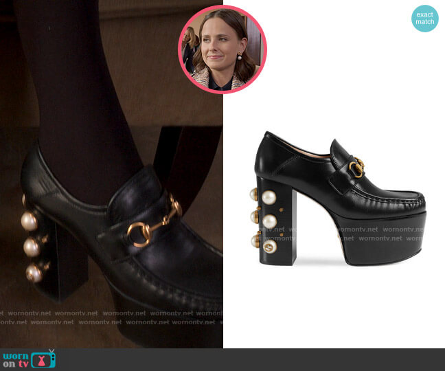 Gucci Vegas Platform Loafers worn by Kimberly Finkle (Pauline Chalamet) on The Sex Lives of College Girls